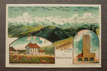 Ansichtskarte Litho AK Feldberg 1930-1950 Alpenrundsicht Feldbergturm